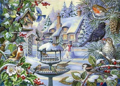 House Of Puzzles Big 250 piece jigsaw puzzle FEED THE BIRDS large pieces 