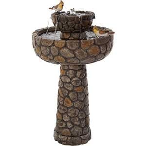 Cobbled Solar Bird Bath
