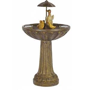 Duck Family Solar Bird Bath