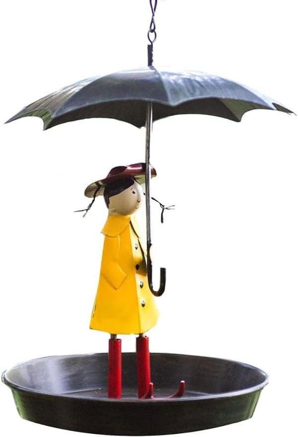 Girl With Umbrella Bird Feeder
