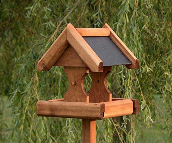 The Hutch Company Glencoe Fully Assembled Slate Bird Table with Anti Bacterial Coating
