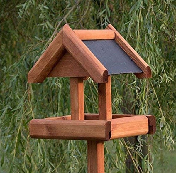 Rustic Slate Roof Bird Table